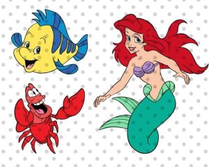 3pcs Ariel svg, Ariel clipart, Ariel Cut file Mermaid svg