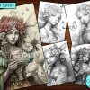 4 Flower Fairies Coloring Page
