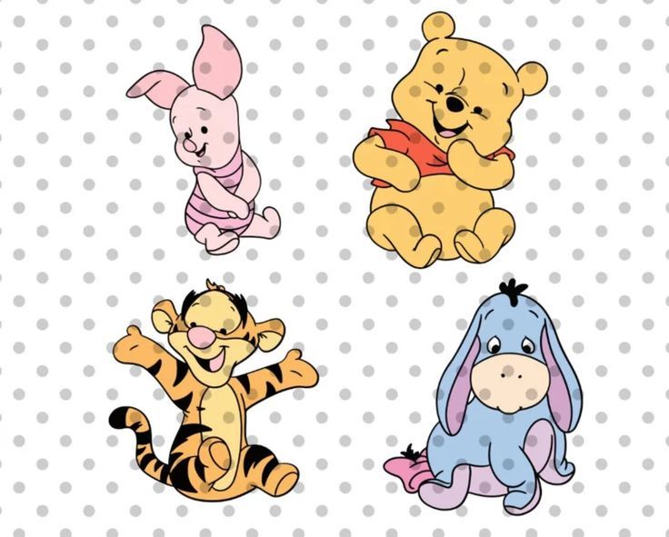 4pcs Winnie and Friends Svg, Baby Winnie Svg 4pcs Winnie and Friends Svg, Baby Winnie Svg