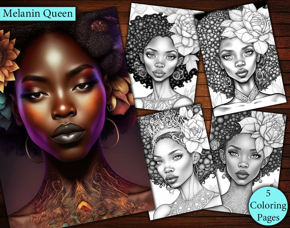 5 Melenin Queen Coloring Page 5 Melenin Queen Coloring Page