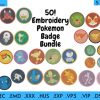 50 Pokemon Embroidery Design Bundle Pokemon Badge Design