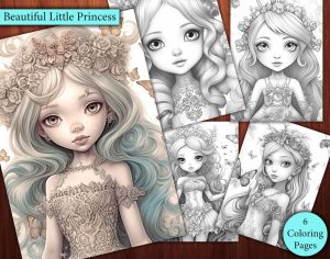 6 Beautiful Little Princess Coloring Page