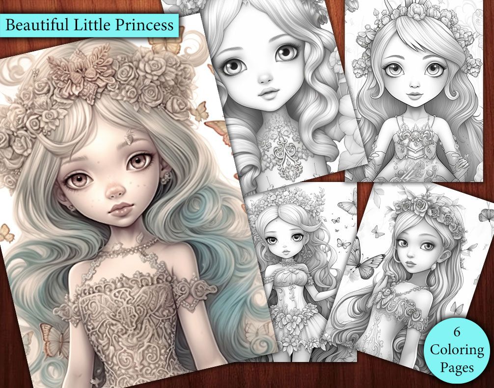 6 Beautiful Little Princess Coloring Page 6 Beautiful Little Princess Coloring Page