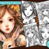 6 Delicate Forest Fairy Girls Coloring Page