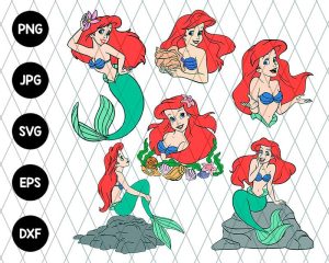 6 Pack Bundle Mermaid Princess Svg File