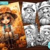 6 Pumpkin Girl Coloring Page