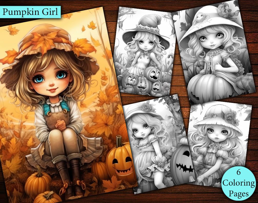 6 Pumpkin Girl Coloring Page 6 Pumpkin Girl Coloring Page