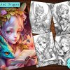 9 Fairy And Gragon Coloring Page