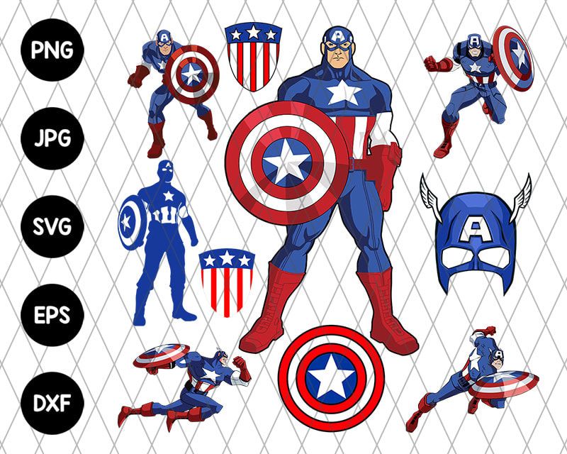 9 Pack Bundle Captain American Svg File 9 Pack Bundle Captain American Svg File