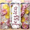 Add Your Own Text 3d Floral Tumbler Png