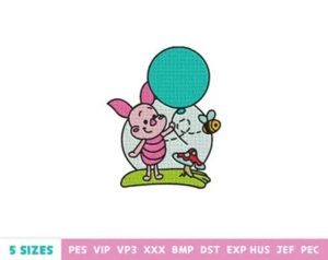 Adorable Pig Cartoon Machine Embroidery Design