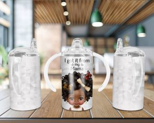 Afro Girl Sippy Cup Sublimation Design