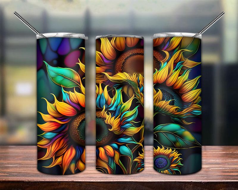Alcohol Ink Sunflowers 20oz Skinny Tumbler Png Alcohol Ink Sunflowers 20oz Skinny Tumbler Png