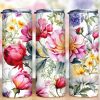 Alcohol Ink Wildflower Tumbler Png