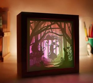 Alice In Wonderland 3D Paper Cut Light Box Template