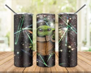 Alien Baby Yoda Tumbler Png