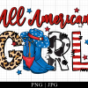 All American Girl Png 4th Of July Png Usa Flag Png