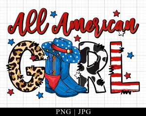 All American Girl Png 4th Of July Png Usa Flag Png