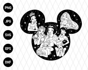 All Princesses Mouse Head Svg File 4