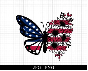 American Flag Butterfly Png