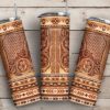 Aztec Tooled Leather Tumbler PNG