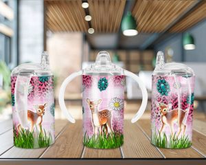 Baby Deer Sippy Cup Sublimation Design