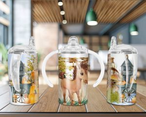Baby Horse Straight Sippy Cup Sublimation Design