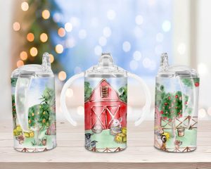 Baby Lamp Straight Sippy Cup Sublimation Design