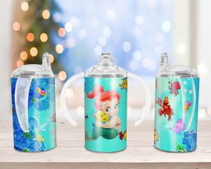 Baby Mermaid Sippy Cup Sublimation Design