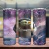 Baby Yoda Glitter Galaxy Tumbler Png