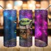 Baby Yoda Glitter Galaxy Tumbler Png 2