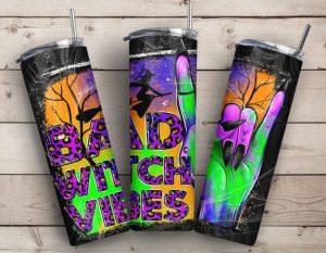 Bad Witches Halloween Tumbler Wrap, Halloween Tumbler
