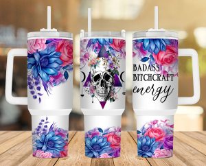 Badass Bitchcraft Energy 40 Oz 2 Piece Tumbler Wrap