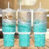 Beach Glitter 40 Oz 2 Piece Tumbler Wrap