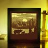 Bear In The Forest 3D Paper Cut Light Box Template