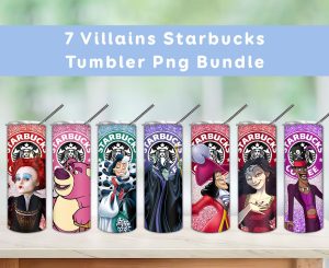 Big Bundle Villains Starbucks Tumbler Png
