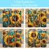Big Sunflowers With Butterfly Tumbler Png