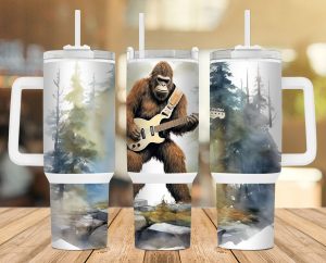 Bigfoot Playing Guitar 40 Oz 2 Piece Tumbler Wrap