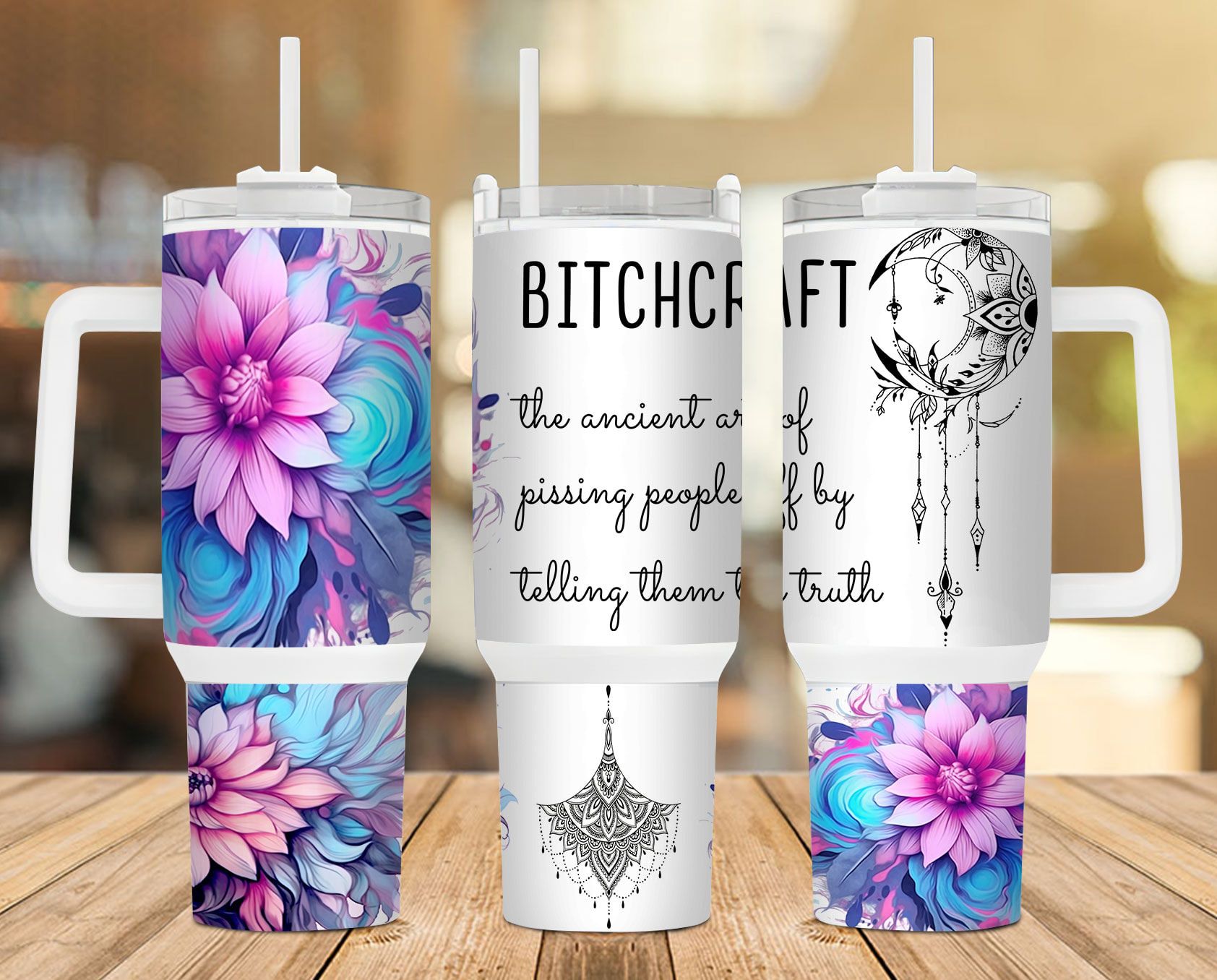 Bitchcraft Flowers 40 Oz 2 Piece Tumbler Wrap Bitchcraft Flowers 40 Oz 2 Piece Tumbler Wrap