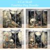 Black Cat And Skull Tumbler Png