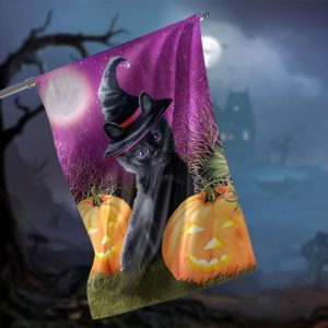 Black Cat Pumpkin Garden Flag – 12×18 Garden Flag