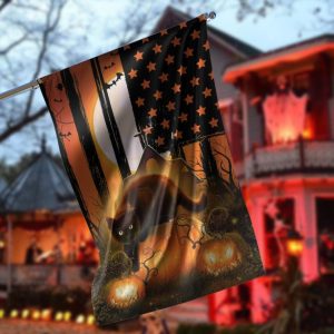 Black Cat Pumpkin Garden Flag – 12×18 Garden Flag