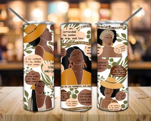 Black Wording Boho Tumbler Png
