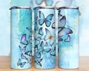 Blue Butterfly Tumbler Png
