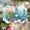 Blue Truck Merry Christmas Ornament PNG