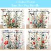Boho Butterfly Floral Tumbler Png