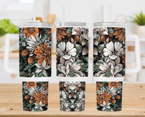 Boho Floral 40 Oz 2 Piece Tumbler Wrap