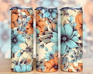 Boho Flowers Tumbler Png