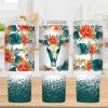Boho Teal Floral Western Bull Skull 40 Oz 2 Piece Tumbler Wrap