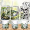 Born To Fish Forced To Work 40 Oz 2 Piece Tumbler Wrap
